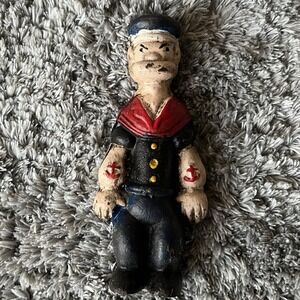 Popeye Cast Iron Piggy Bank SOLID METAL Patina Collector Banker Man Cave GIFT